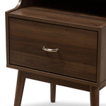 Load image into Gallery viewer, Baxton Studio Disa Mid-Century Modern Walnut Brown Finished Nightstand
