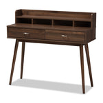 Load image into Gallery viewer, Baxton Studio Disa Mid-Century Modern Walnut Brown Finished 2-Drawer Desk
