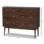 Load image into Gallery viewer, Baxton Studio Disa Mid-Century Modern Walnut Brown Finished 6-Drawer Dresser
