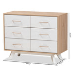 Load image into Gallery viewer, Baxton Studio Helena Mid-Century Modern Natural Oak And Whitewashed Finished Wood 6-Drawer Dresser
