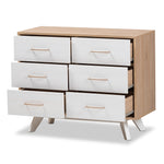 Load image into Gallery viewer, Baxton Studio Helena Mid-Century Modern Natural Oak And Whitewashed Finished Wood 6-Drawer Dresser
