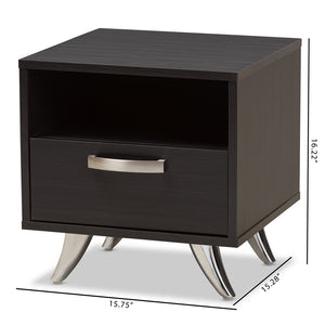 Baxton Studio Warwick Modern And Contemporary Espresso Brown Finished Wood End Table