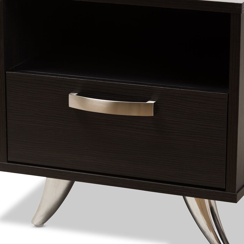 Baxton Studio Warwick Modern And Contemporary Espresso Brown Finished Wood End Table