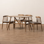 Load image into Gallery viewer, Baxton Studio Wyatt Mid-Century Modern Walnut Wood 5-Piece Dining Set
