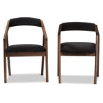 Load image into Gallery viewer, Baxton Studio Wendy Mid-Century Modern Black Velvet And &quot;Oak&quot; Medium Brown Wood Finishing Dining Chair Set Of 2
