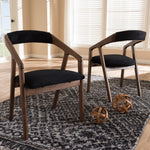 Load image into Gallery viewer, Baxton Studio Wendy Mid-Century Modern Black Velvet And &quot;Oak&quot; Medium Brown Wood Finishing Dining Chair Set Of 2
