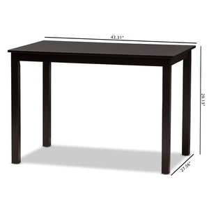 Baxton Studio Eveline Modern Espresso Brown Finished Wood 43-Inch Dining Table