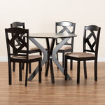 Load image into Gallery viewer, Baxton Studio Carlin Sand Fabric Upholstered And Dark Brown Finished Wood 5-Piece Dining Set
