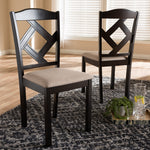 Load image into Gallery viewer, Baxton Studio Ruth Modern And Contemporary Beige Fabric Upholstered And Dark Brown Finished Dining Chair Set Of 2
