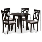 Load image into Gallery viewer, Baxton Studio Derya Modern Transitional Grey Fabric Upholstered And Dark Brown Finished Wood 5-Piece Dining Set
