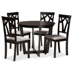 Load image into Gallery viewer, Baxton Studio Telma Modern And Contemporary Grey Fabric Upholstered And Dark Brown Finished Wood 5-Piece Dining Set
