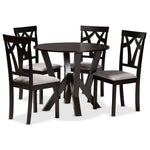 Load image into Gallery viewer, Baxton Studio Branca Modern And Contemporary Grey Fabric Upholstered And Dark Brown Finished Wood 5-Piece Dining Set
