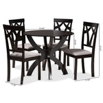 Load image into Gallery viewer, Baxton Studio Rasa Modern And Contemporary Grey Fabric Upholstered And Dark Brown Finished Wood 5-Piece Dining Set
