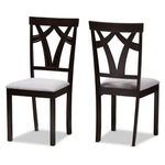 Load image into Gallery viewer, Baxton Studio Sylvia Modern And Contemporary Grey Fabric Upholstered And Dark Brown Finished Dining Chair Set Of 2
