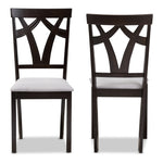 Load image into Gallery viewer, Baxton Studio Sylvia Modern And Contemporary Grey Fabric Upholstered And Dark Brown Finished Dining Chair Set Of 2
