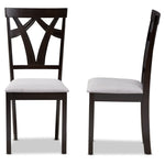 Load image into Gallery viewer, Baxton Studio Sylvia Modern And Contemporary Grey Fabric Upholstered And Dark Brown Finished Dining Chair Set Of 2
