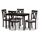 Load image into Gallery viewer, Baxton Studio Sylvia Modern And Contemporary Grey Fabric Upholstered And Dark Brown Finished 5-Piece Dining Set
