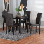 Load image into Gallery viewer, Baxton Studio Emine Modern Dark Brown Faux Leather And Espresso Brown Finished Wood 5-Piece Dining Set
