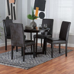 Load image into Gallery viewer, Baxton Studio Bruna Modern Dark Brown Faux Leather And Espresso Brown Finished Wood 5-Piece Dining Set
