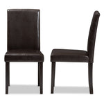 Load image into Gallery viewer, BAXTON STUDIO MIA MODERN AND CONTEMPORARY DARK BROWN FAUX LEATHER UPHOLSTERED DINING CHAIR SET OF 2
