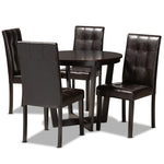 Load image into Gallery viewer, Baxton Studio Vida Modern And Contemporary Dark Brown Faux Leather Upholstered And Dark Brown Finished Wood 5-Piece Dining Set
