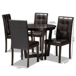 Load image into Gallery viewer, Baxton Studio Vida Modern And Contemporary Dark Brown Faux Leather Upholstered And Dark Brown Finished Wood 5-Piece Dining Set
