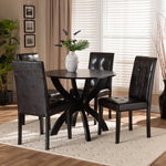 Load image into Gallery viewer, Baxton Studio Elira Modern And Contemporary Dark Brown Faux Leather Upholstered And Dark Brown Finished Wood 5-Piece Dining Set
