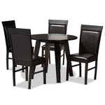 Load image into Gallery viewer, Baxton Studio Miya Modern And Contemporary Dark Brown Faux Leather Upholstered And Dark Brown Finished Wood 5-Piece Dining Set
