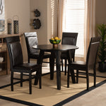 Load image into Gallery viewer, Baxton Studio Miya Modern And Contemporary Dark Brown Faux Leather Upholstered And Dark Brown Finished Wood 5-Piece Dining Set
