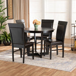 Load image into Gallery viewer, Baxton Studio Irma Modern And Contemporary Dark Brown Faux Leather Upholstered And Dark Brown Finished Wood 5-Piece Dining Set
