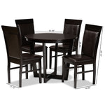 Load image into Gallery viewer, Baxton Studio Irma Modern And Contemporary Dark Brown Faux Leather Upholstered And Dark Brown Finished Wood 5-Piece Dining Set
