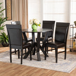 Load image into Gallery viewer, Baxton Studio Nada Modern And Contemporary Dark Brown Faux Leather Upholstered And Dark Brown Finished Wood 5-Piece Dining Set
