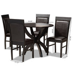 Load image into Gallery viewer, Baxton Studio Ancel Modern And Contemporary Dark Brown Faux Leather Upholstered And Dark Brown Finished Wood 5-Piece Dining Set
