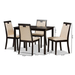 Load image into Gallery viewer, Baxton Studio Evelyn Modern And Contemporary Beige Faux Leather Upholstered And Dark Brown Finished 5-Piece Dining Set
