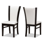 Load image into Gallery viewer, Baxton Studio Adley Modern And Contemporary Dark Brown Finished White Faux Leather Dining Chair Set Of 2
