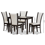 Load image into Gallery viewer, Baxton Studio Adley Modern And Contemporary 5-Piece Dark Brown Finished White Faux Leather Dining Set
