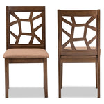 Load image into Gallery viewer, Baxton Studio Abilene Mid-Century Light Brown Fabric Upholstered And Walnut Brown Finished Dining Chair Set Of 2
