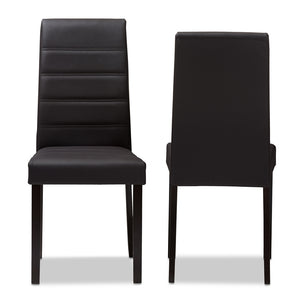 Baxton Studio Lorelle Modern And Contemporary Brown Faux Leather Upholstered Dining Chair Set Of 2