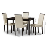 Load image into Gallery viewer, Baxton Studio Daveney Modern And Contemporary Cream Faux Leather Upholstered 5-Piece Dining Set
