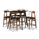 Load image into Gallery viewer, Baxton Studio Flora Mid-Century Modern Black Faux-Leather Upholstered Walnut Finished 5-Piece Pub Set
