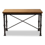 Load image into Gallery viewer, Baxton Studio Verdin Vintage Rustic Industrial Style Wood And Dark Bronze-Finished Criss Cross Desk
