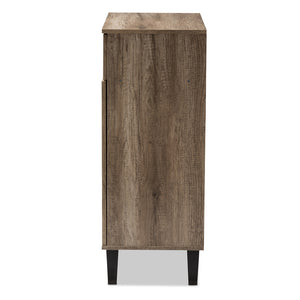 Baxton Studio Wales Modern And Contemporary Light Brown Wood Shoe Storage Cabinet