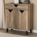 Load image into Gallery viewer, Baxton Studio Wales Modern And Contemporary Light Brown Wood Shoe Storage Cabinet
