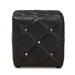 Load image into Gallery viewer, BAXTON STUDIO STACEY MODERN AND CONTEMPORARY BLACK FAUX LEATHER UPHOLSTERED OTTOMAN
