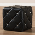 Load image into Gallery viewer, Baxton Studio Stacey Modern And Contemporary Black Faux Leather Upholstered Ottoman
