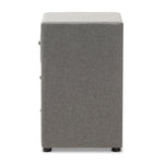 Load image into Gallery viewer, Baxton Studio Tessa Modern And Contemporary Grey Fabric Upholstered 3-Drawer Nightstand
