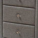 Load image into Gallery viewer, Baxton Studio Tessa Modern And Contemporary Grey Fabric Upholstered 3-Drawer Nightstand
