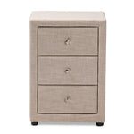 Load image into Gallery viewer, Baxton Studio Tessa Modern And Contemporary Beige Fabric Upholstered 3-Drawer Nightstand
