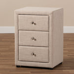 Load image into Gallery viewer, Baxton Studio Tessa Modern And Contemporary Beige Fabric Upholstered 3-Drawer Nightstand
