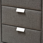 Load image into Gallery viewer, Baxton Studio Talia Modern And Contemporary Grey Fabric Upholstered 3-Drawer Nightstand
